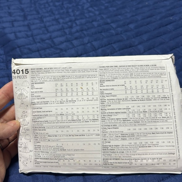 Simplicity 4015 Adult Costume Pattern - Halloween- Dance- skating - Picture 4 of 6